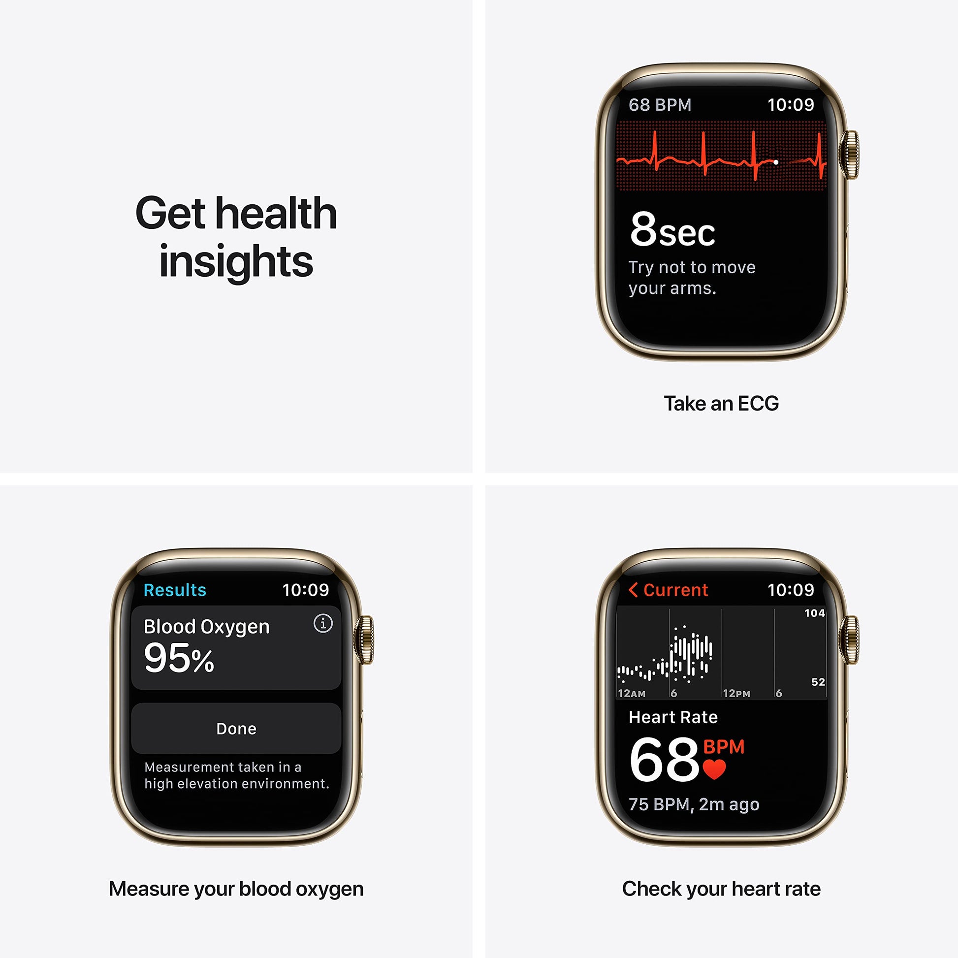 Apple Watch Series 7 Cellular - 45MM - Gold Stainless Steel W/ Gold Mil Loop - MKJG3LL/A