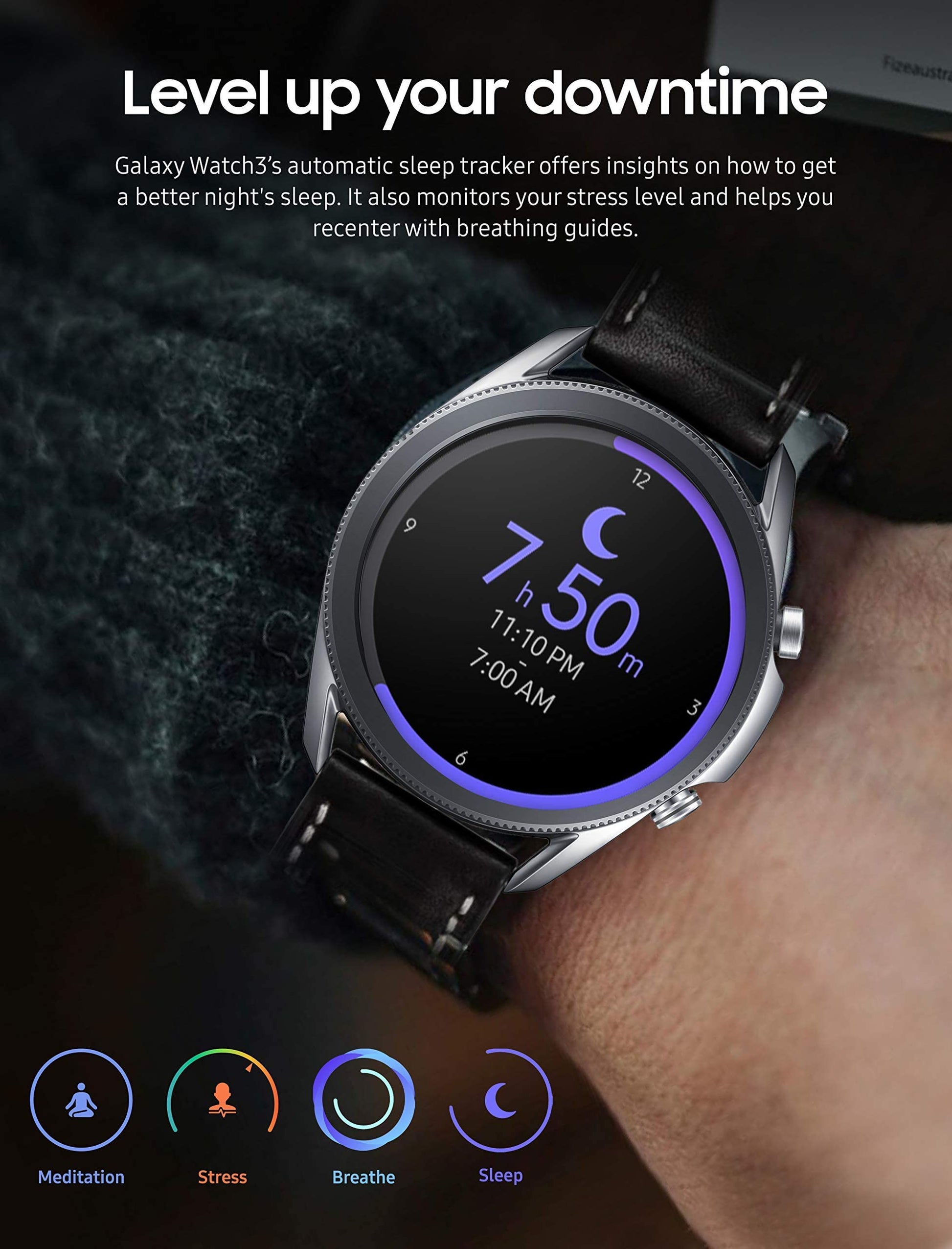 Samsung Galaxy Watch3 SM-R850 41mm Mystic Silver Stainless Steel Case with Black - SM-R850NZSAXAR
