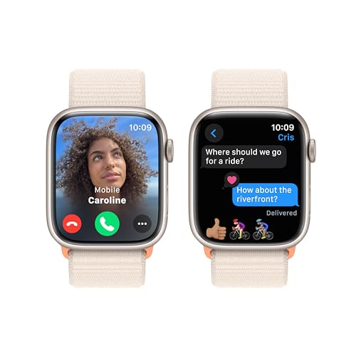 Apple Watch Series 9 (GPS) 45mm Aluminum Case with Starlight Sport Loop - Adj - Starlight - MR983LL/A