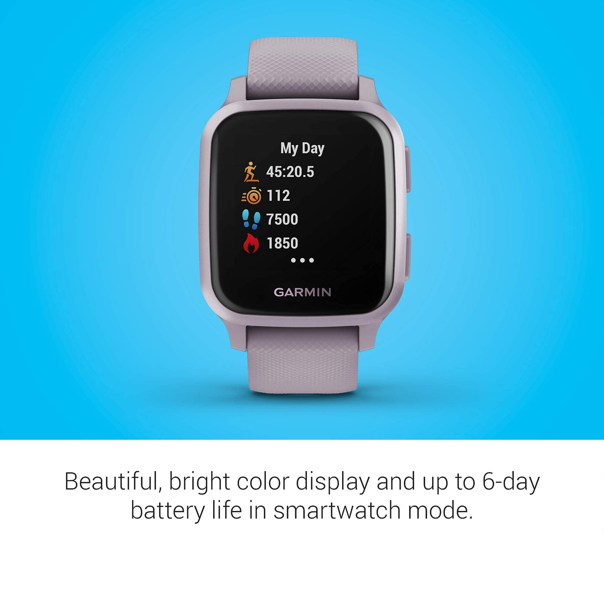 Garmin - Venu Sq GPS Smartwatch 33mm Fiber-Reinforced Polymer - Orchid - 010-02427-02