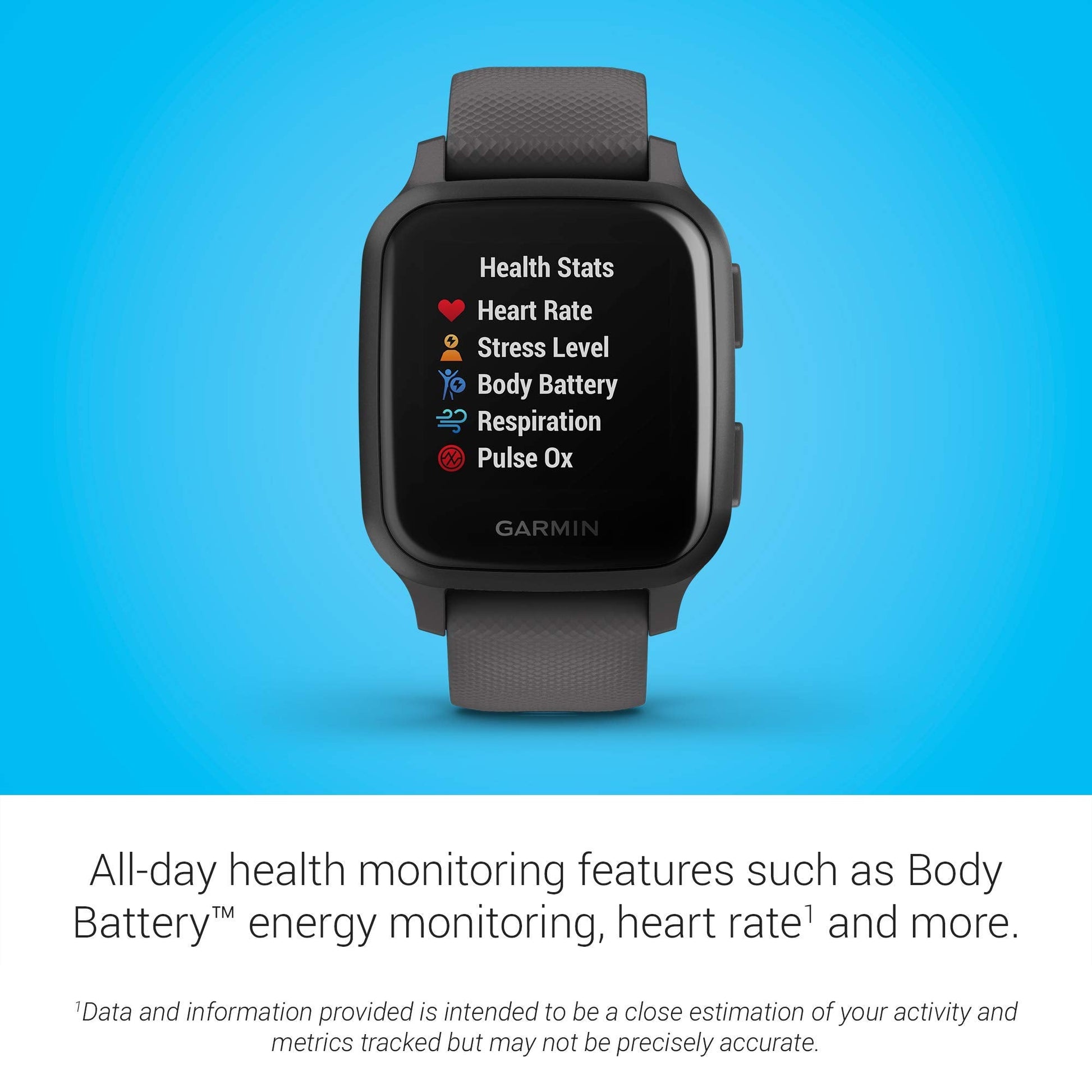 Garmin - Venu Sq GPS Smartwatch 33mm - Shadow Gray/Slate  - 010-02427-00