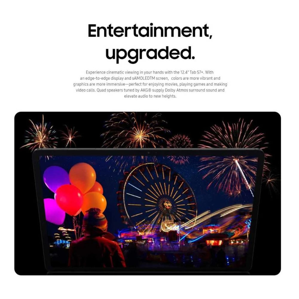 Samsung Galaxy Tab S7 Plus 12.4” 256GB - Wi-Fi - Mystic Black - SM-T970NZKEXAR