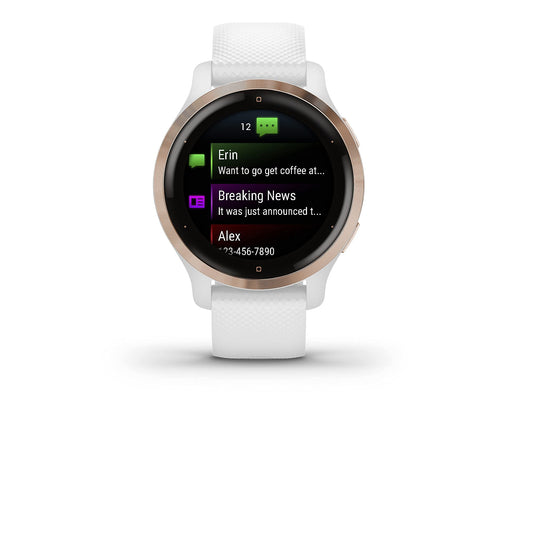 Garmin - Venu 2S GPS Smartwatch 28mm  Polymer Rose Gold Bezel with White Case - 010-02429-03