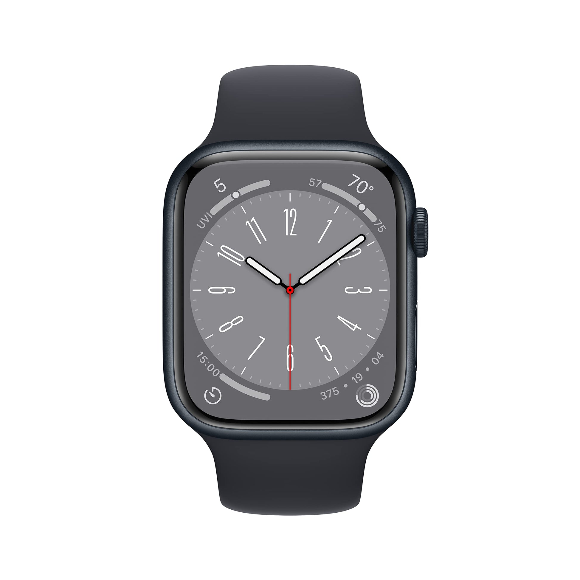 Apple Watch Series 8 - GPS 45mm - Midnight Aluminum Case w Midnight Sport Band - S/M - MNUJ3LL/A