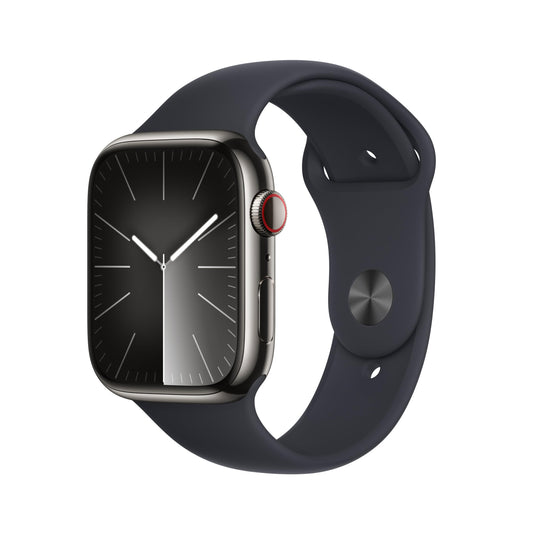 Apple Watch Series 9 GPS+Cell 45mm Graphite Stainless Steel Case with Midnight Band - M/L - MRMW3LL/A