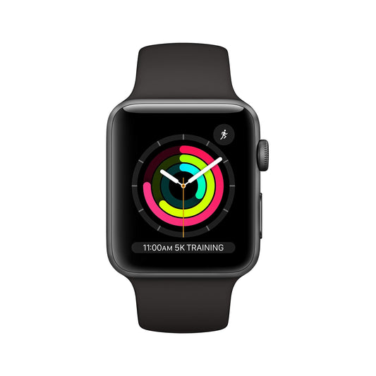 Apple Watch Series 3 (GPS+Cellular) - 42mm Space Gray Al Black Sport Band - MQK22LL/A