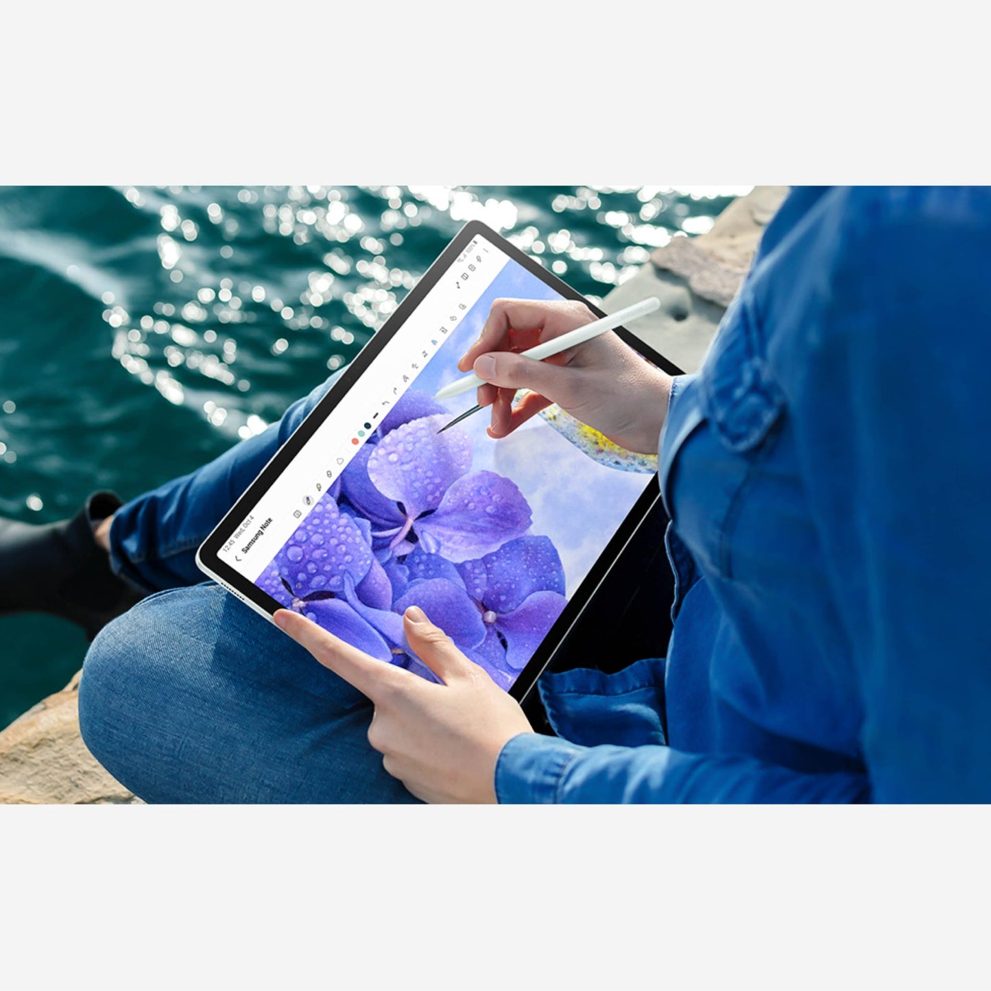 Samsung - Galaxy Tab S9 FE+ - 12.4 128GB - Wi-Fi - w/ S-Pen - Silver - SM-X610NZSAXAR
