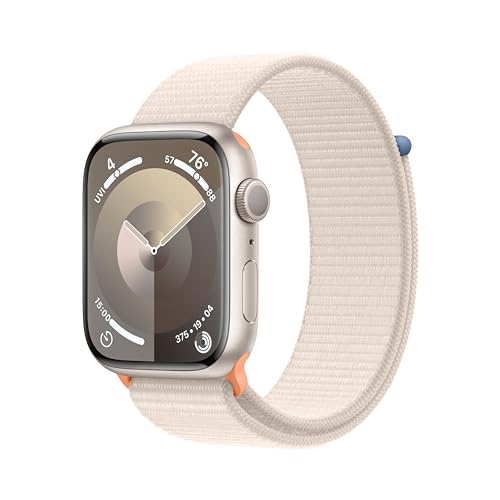 Apple Watch Series 9 (GPS) 45mm Aluminum Case with Starlight Sport Loop - Adj - Starlight - MR983LL/A