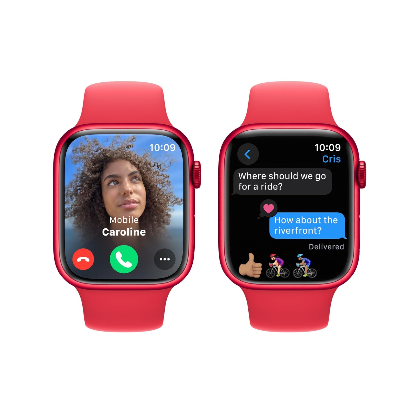 Apple Watch Series 9 (GPS) 45mm Aluminum Case with RED Sport Band - M/L - (PRODUCT) RED - MRXK3LL/A