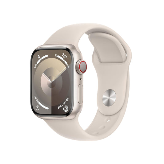 Apple Watch Series 9 (GPS + Cellular) 41mm Aluminum Case with Starlight Sport Band - M/L - Starlight - MRHP3LL/A