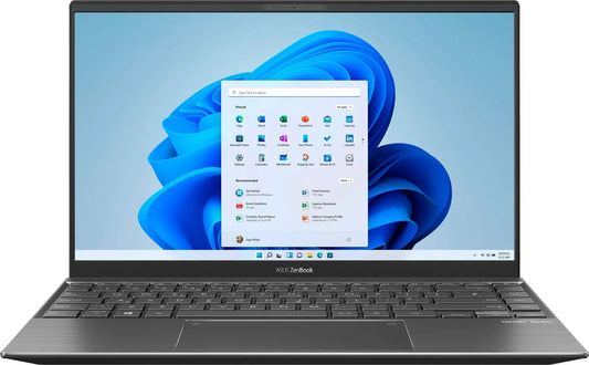 ASUS ZenBook – 14" FHD Touch – AMD Ryzen 5 5500U – 8GB RAM – NVIDIA GeForce MX450 – 1TB SSD – Silver – Q408UG