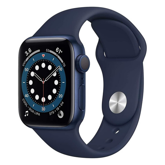 Apple Watch Series 6 (GPS + Cellular, 44mm) - Blue Aluminum Case with Deep Navy Sport Band - M07J3LL/A