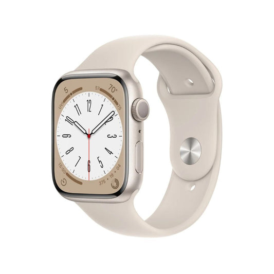 Apple Watch Series 8 (GPS) 45mm Starlight Aluminum Case with Starlight Sport Band – S/M – MNUP3LL/A