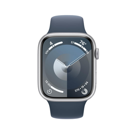 Apple Watch Series 9 (GPS) 45mm Aluminum Case with Winter Blue Sport Loop - Adj -Silver - MR9F3LL/A
