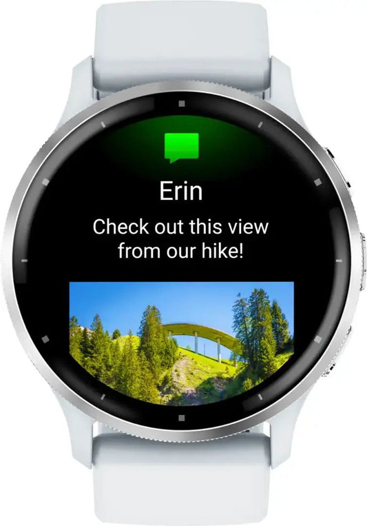 Garmin Venu 3 GPS Smartwatch – 45mm Silver Stainless Steel Bezel with Whitestone Case and Silicone Band – 010-02784-00