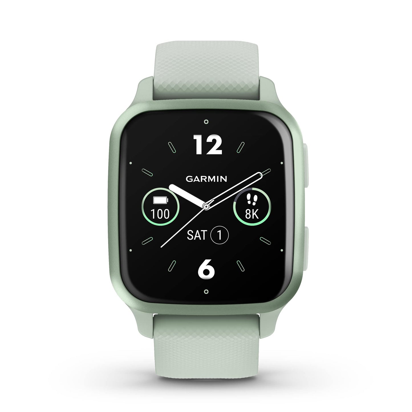 Garmin Venu Sq 2 GPS Smartwatch – 40mm – Cool Mint Case with Cool Mint Silicone Band – 010-02701-02