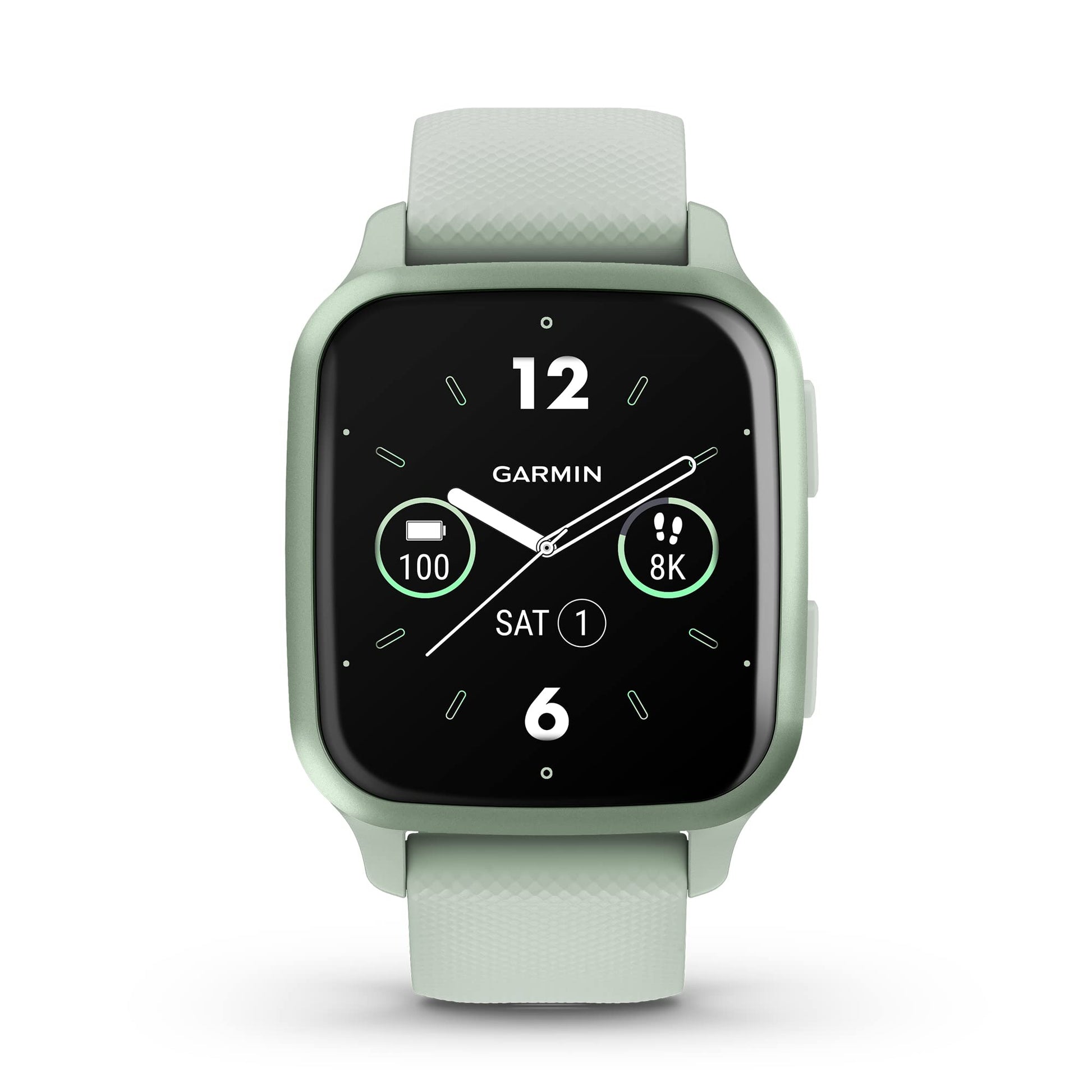 Garmin Venu Sq 2 GPS Smartwatch – 40mm – Cool Mint Case with Cool Mint Silicone Band – 010-02701-02