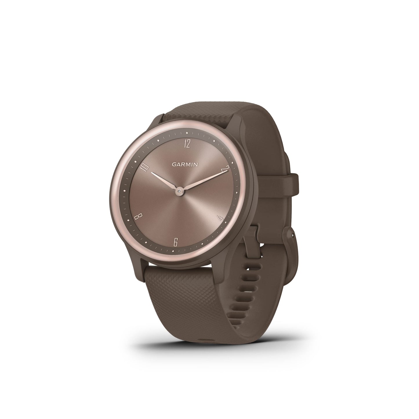 Garmin Vivomove Sport 40mm Cocoa Case with Cocoa & Peach Gold Silicone Band – 010-02566-02