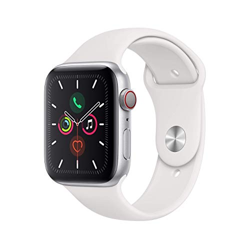 Apple Series 5 GPS + Cellular 44mm Silver Alum Case with White Sport - MWVY2LL/A