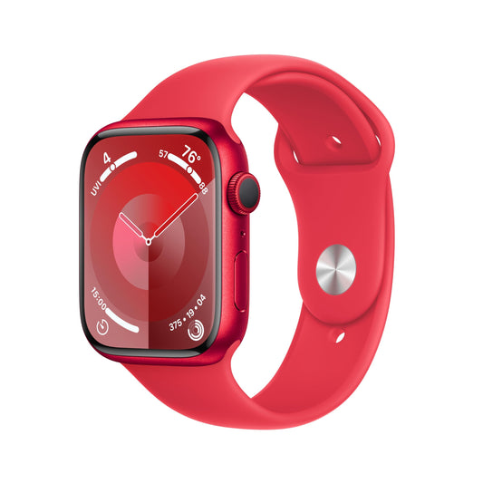 Apple Watch Series 9 (GPS) 45mm Aluminum Case with RED Sport Band - M/L - (PRODUCT) RED - MRXK3LL/A