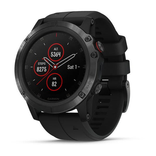 Garmin Fenix 5 Plus Sapphire Multisport GPS Watch Black/Black Band 47mm - 010-01988-00