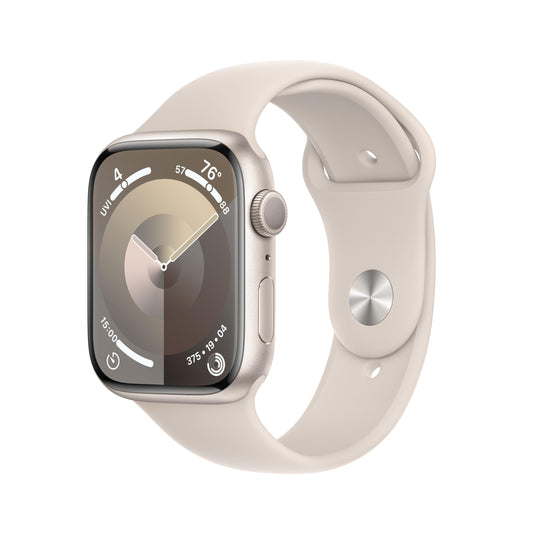 Apple Watch Series 9 (GPS) 45mm Starlight Aluminum Case with Starlight Sport Band - S/M - Starlight - MR963LL/A
