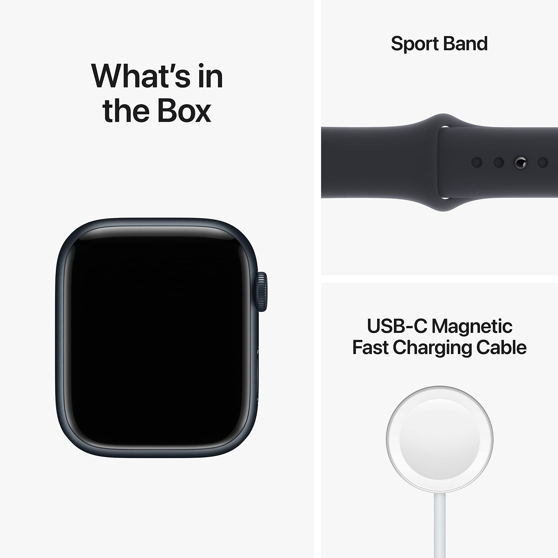 Apple Watch Series 8 - GPS 45mm - Midnight Aluminum Case w Midnight Sport Band - S/M - MNUJ3LL/A