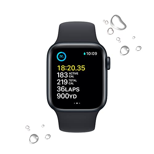 Apple Watch SE 2nd Gen 40mm (GPS + Cellular) Midnight Aluminum Case with Midnight Sport Band M/L - MNTN3LL/A