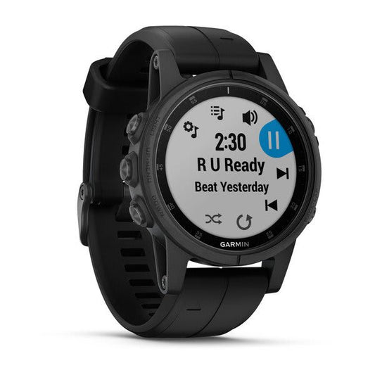 Garmin Fenix 5 Plus Sapphire Multisport GPS Watch Black/Black Band 47mm - 010-01988-00