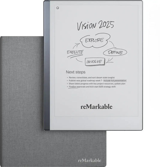 reMarkable 2 - 10.3 Paper Tablet with Gray Polymer Weave Book Folio (No Pen)
